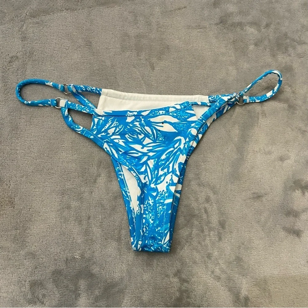 New! Frankie’s Bikinis Ivy Floral String cheeky thong Bikini Bottom 24240
